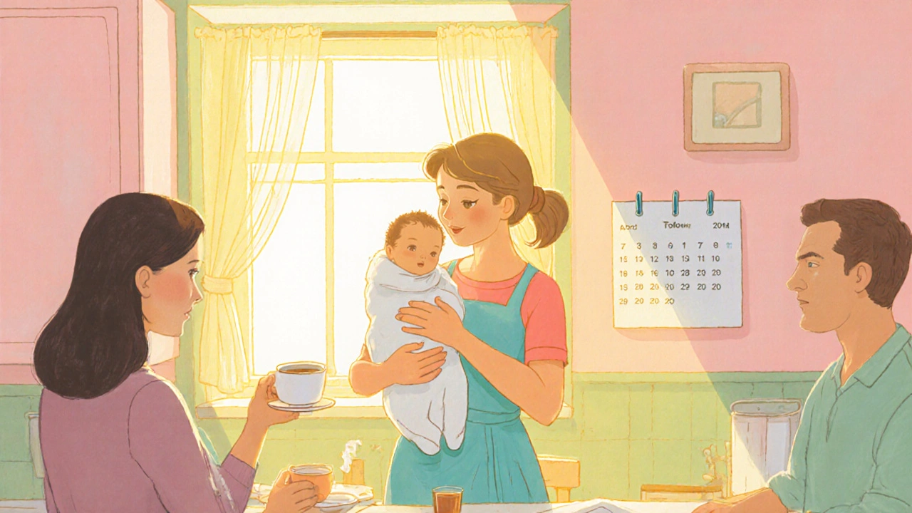 Cancer survivor holding newborn baby, celebrating health after Letrozole.