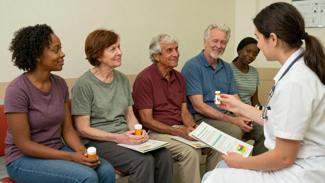 Patients in a clinic share quiet moments of hope while receiving treatment for constipation.