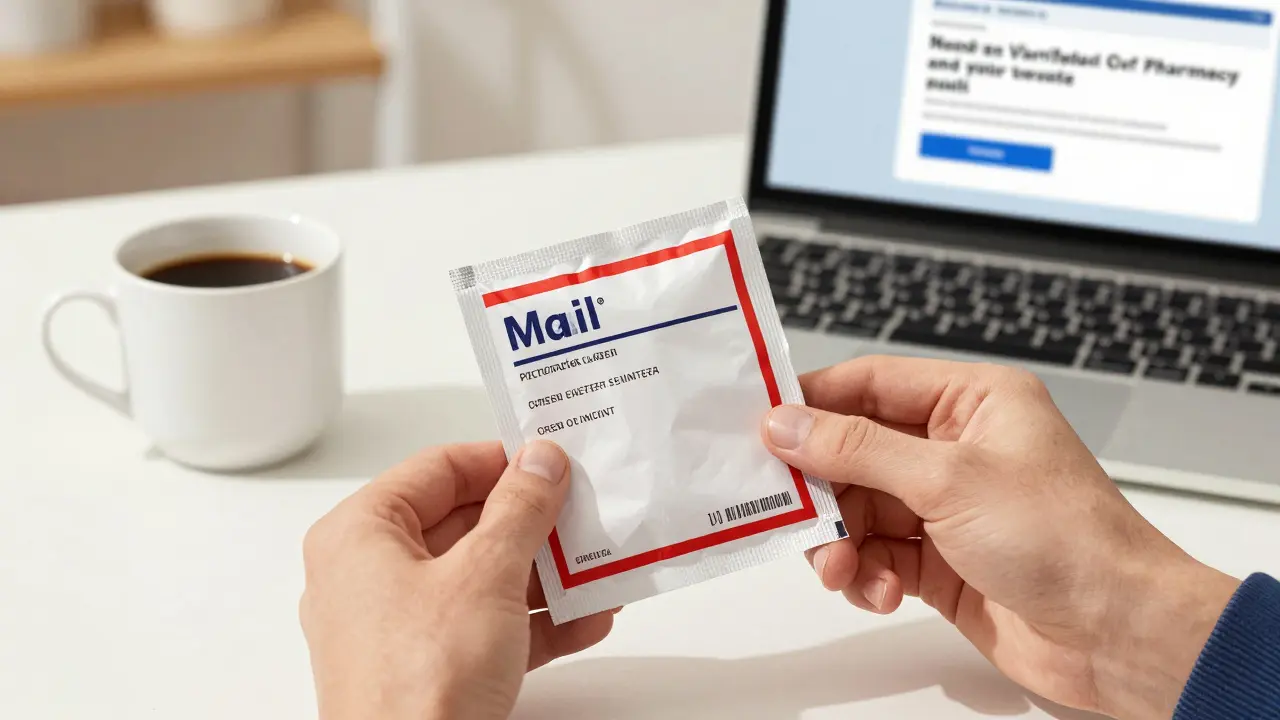 Hands checking safe delivery of generic antibiotics
